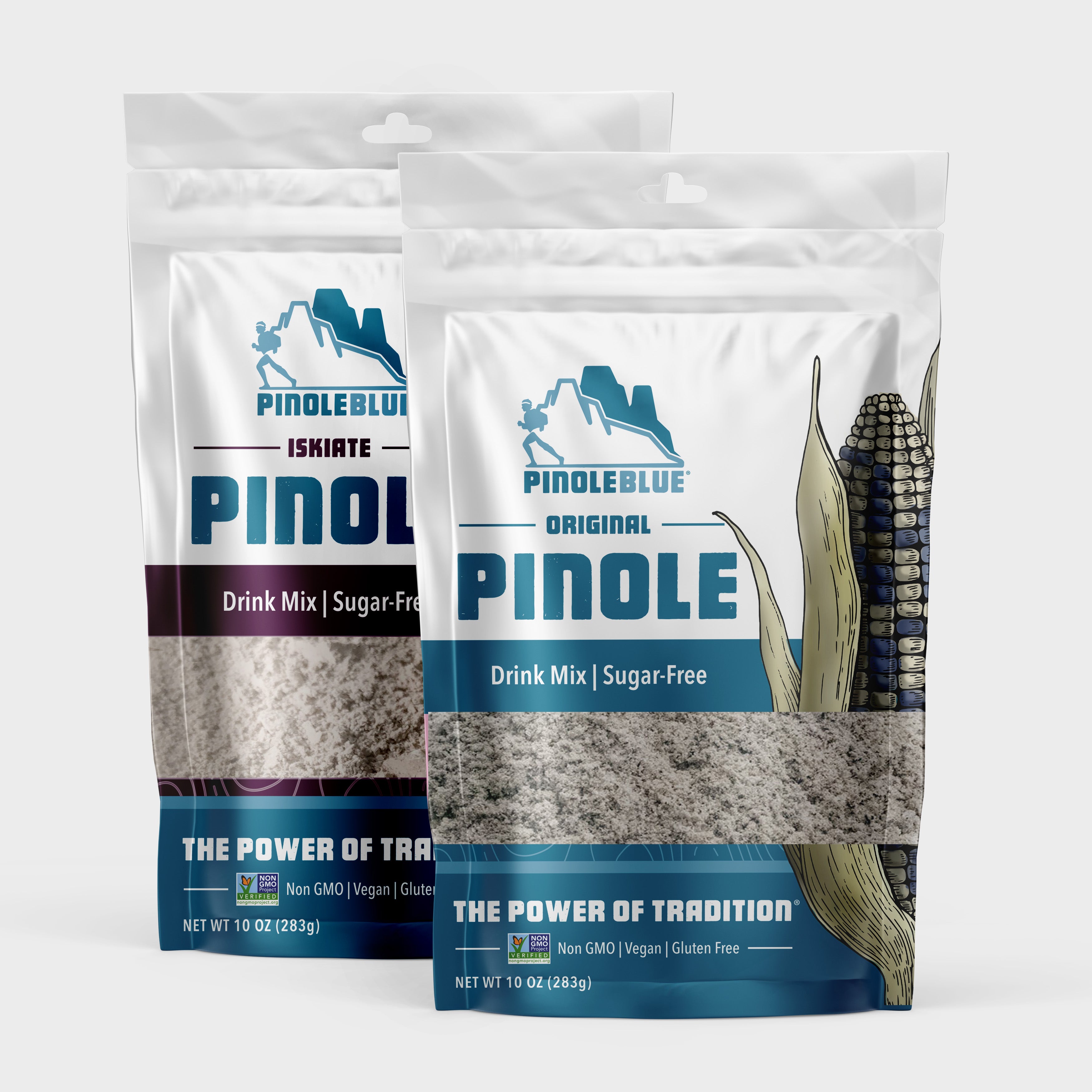 Original Pinole and Iskiate Chia Organic Blue Corn Pinole Bundle
