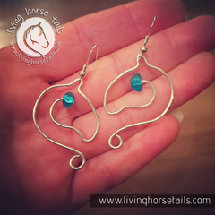 Sterling Silver Wire Horse Head Earrings