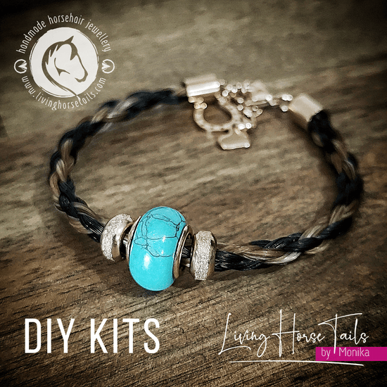 DIY Horsehair Bracelet Kit in Stainless Steel (Silver). Turquoise Bead –  Living Horse Tails Jewellery by Monika
