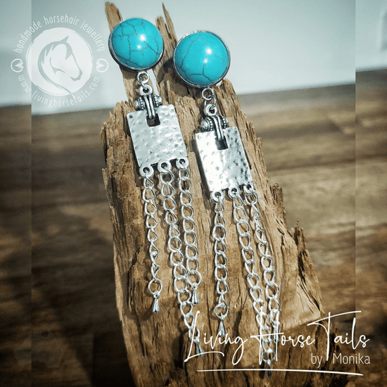 Turquoise Earrings, Oval Cab, 925 Silver filigree, g6 – Crystal Heart