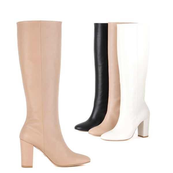 high boots beige