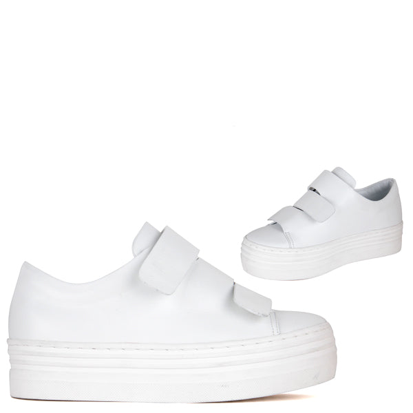 flatform leather trainers