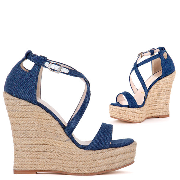 blue wedge sandals uk