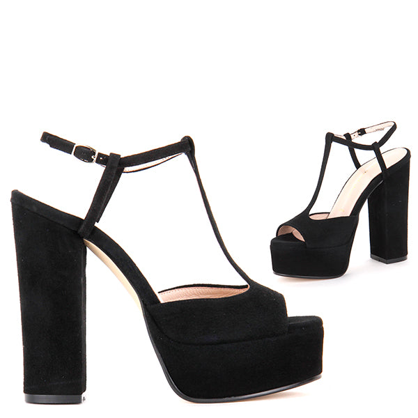 black small platform heels