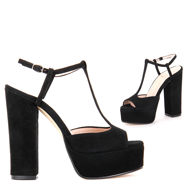 black high platform sandals