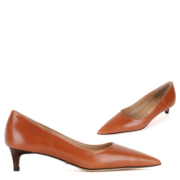 Petite Size Tan Brown Mid Heel Courts 