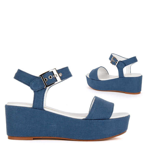 Small Size Light Blue Platform Sandals 