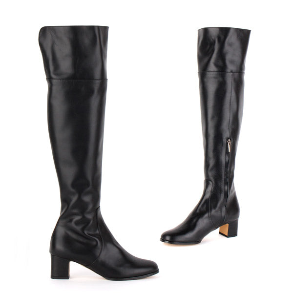 over the knee boots mid heel