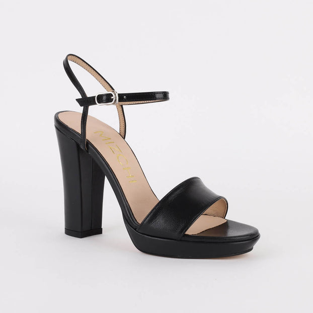 Petite Size Black Platform Heel Sandals by MIZCHI Pretty Small Shoes