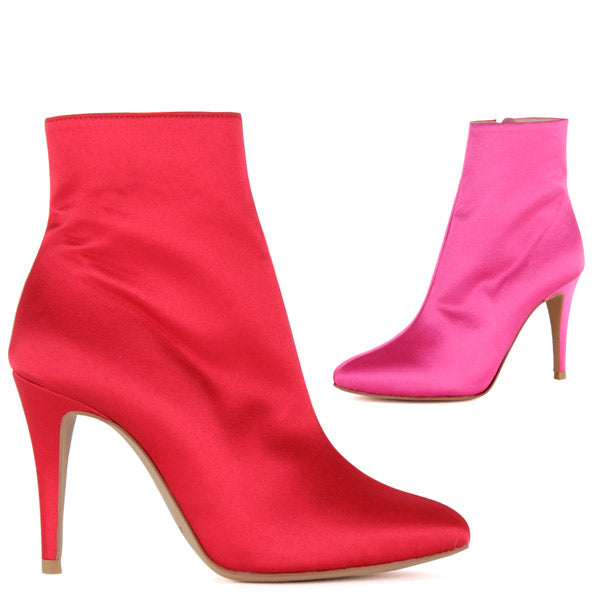 Satin Ankle Boots Glam Colours 