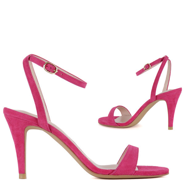 Pink Suede High Heel Sandals Megan 