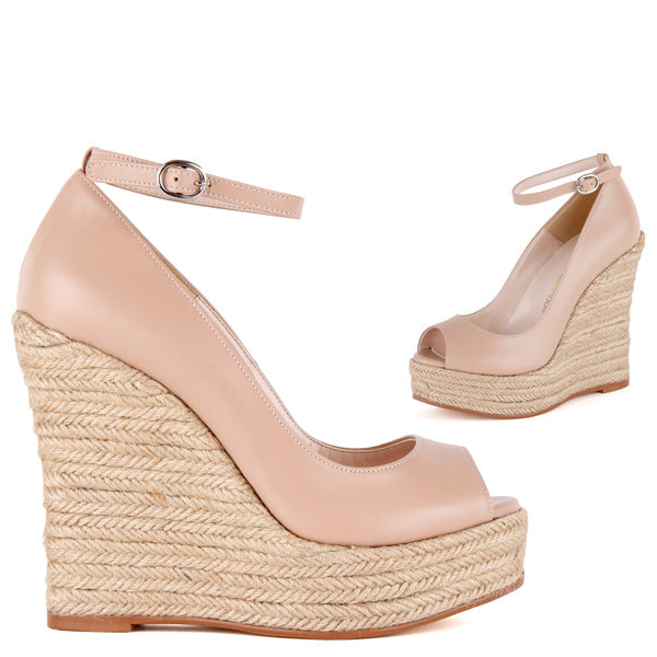 wedges with strap around ankle