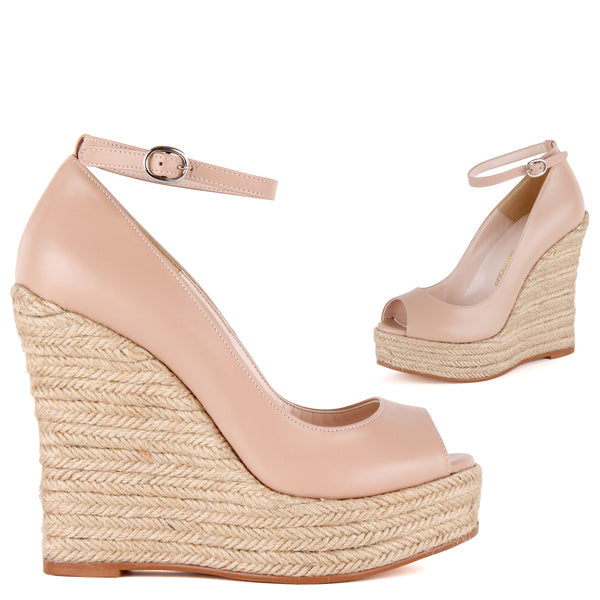 wedge heels beige