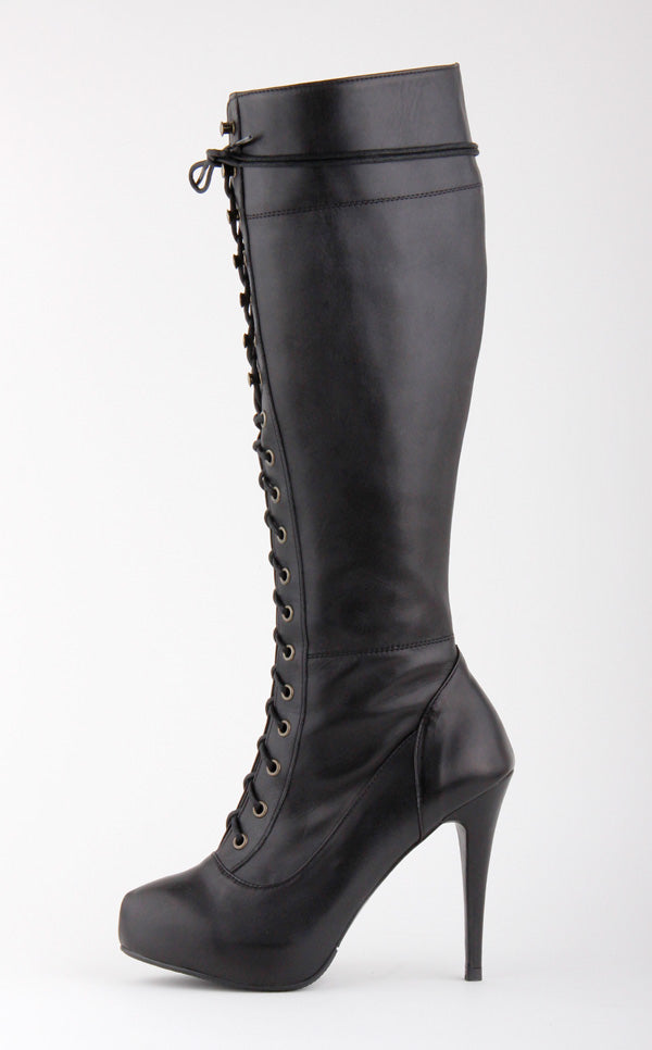 Small Size Black leather lace Up Knee Boots Run This Town By Pretty ...