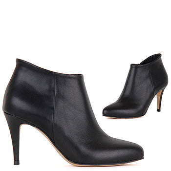 black leather ankle boots small heel