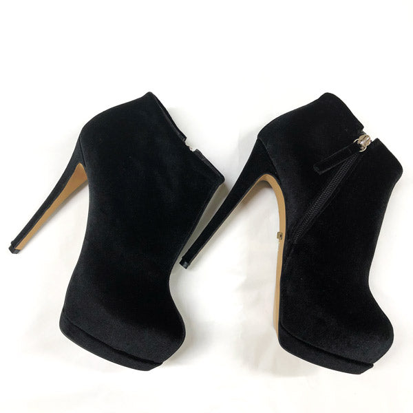 black velvet bootie