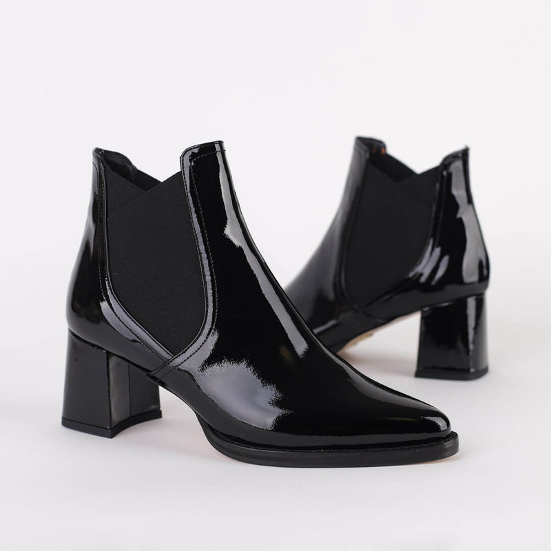 Petite Size Black Patent Ankle Boot by MIZCHI Pretty Small Shoes