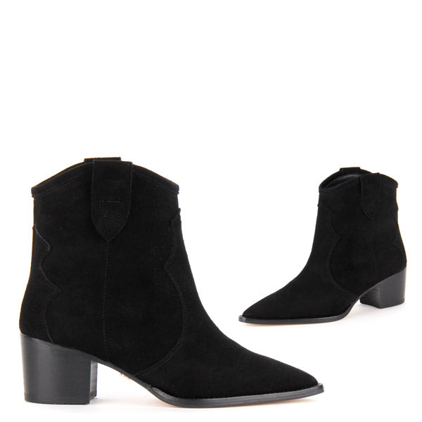 black cowgirl ankle boots