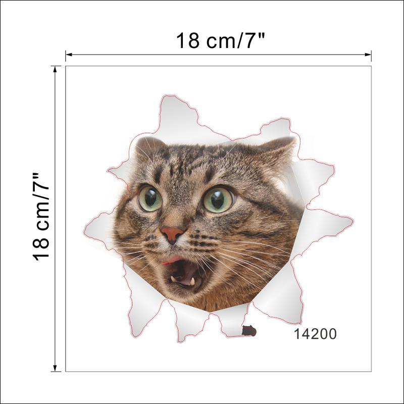 Bonheur de Chat sticker tete de chat 3D