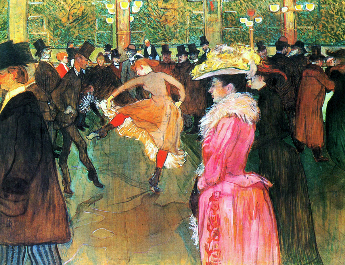 Henri de Toulouse-Lautrec, At the Moulin Rouge, The Dance, 1890, oil on canvas, Philadelphia Museum of Art