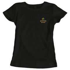 Adventure Queens rainbow pocket logo ladies t-shirt