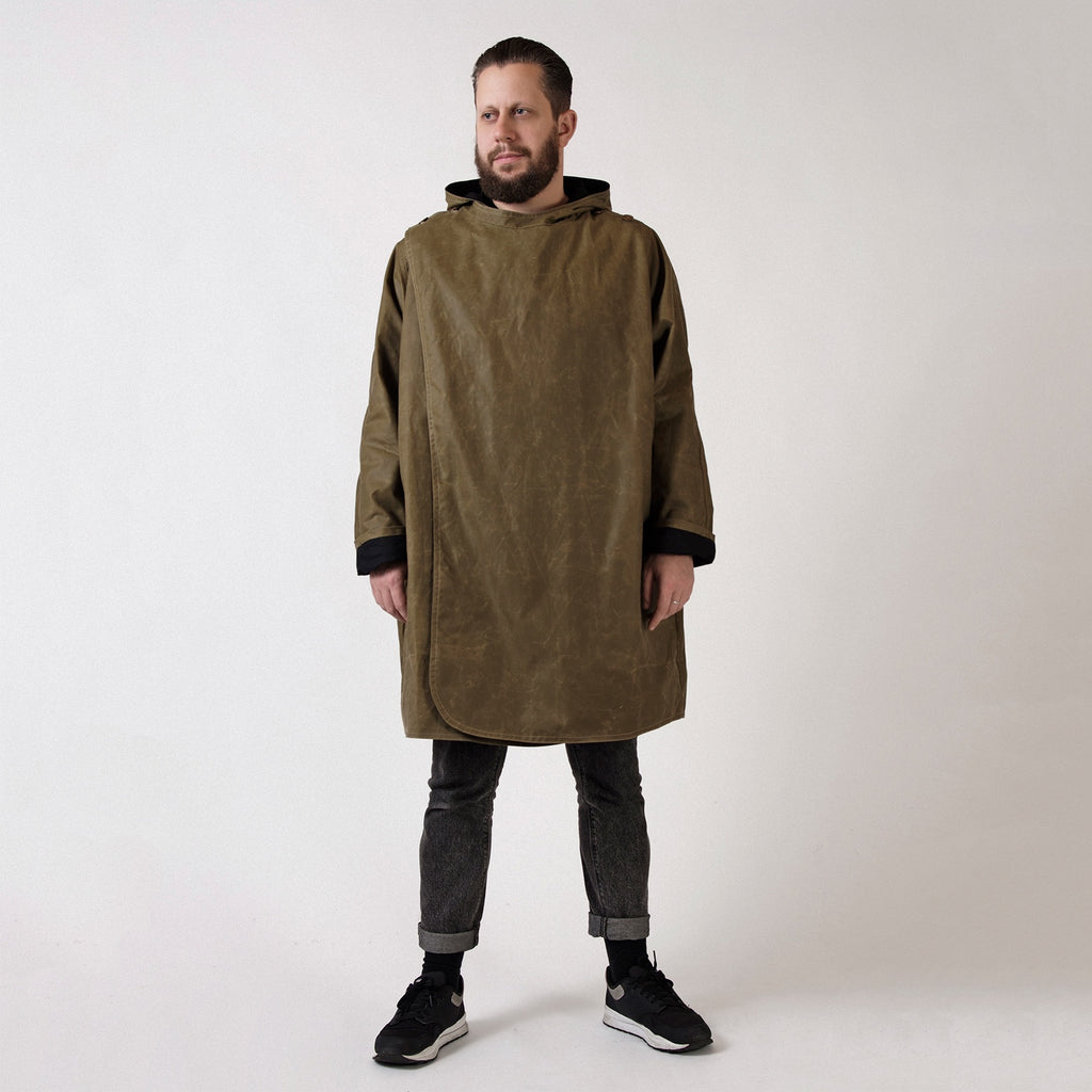 Mens' Sand and Black Batwing Coat 