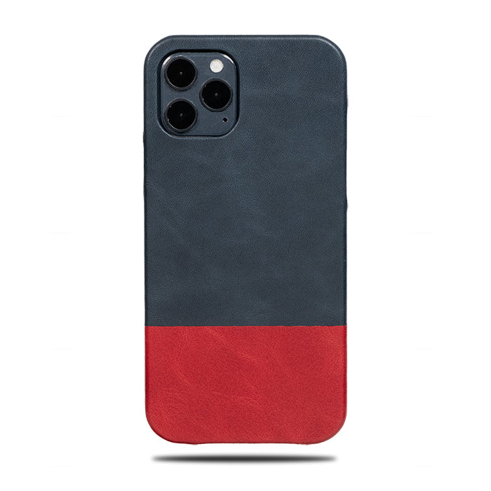 Personalized Peacock Blue Crimson Red Iphone 12 Pro Max Leather Case Kulor Cases