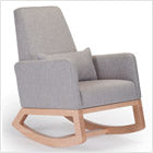 modern upholstered joya rocker pebble grey with pebble grey pillow and clear maple base modern upholstered joya rocker pebble grey with pebble grey pillow and clear maple base