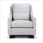 modern upholstered vera glider - ash body with espresso base modern upholstered vera glider - ash body with espresso base