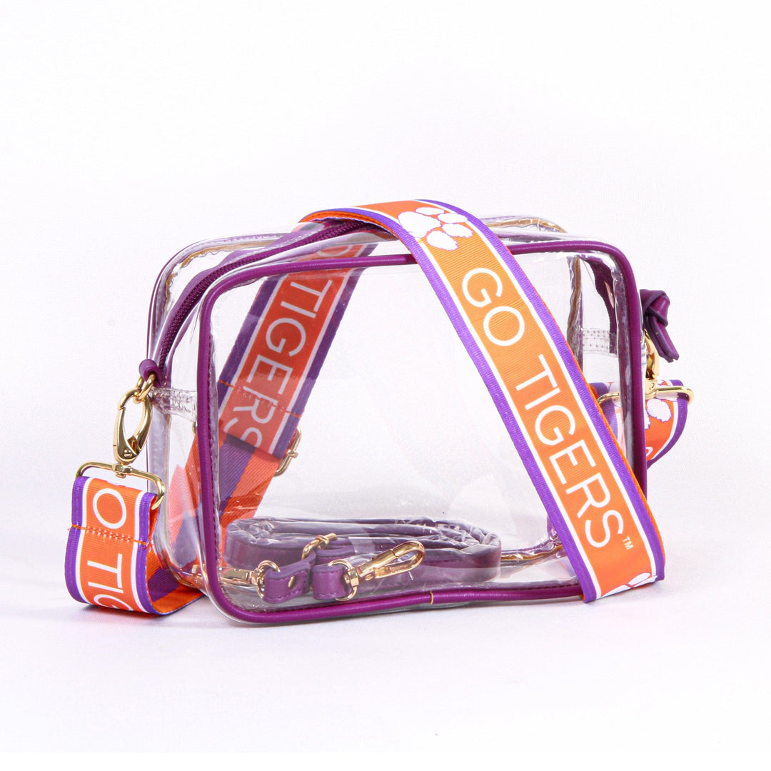 Clear Purse with Patterned Straps - LSU