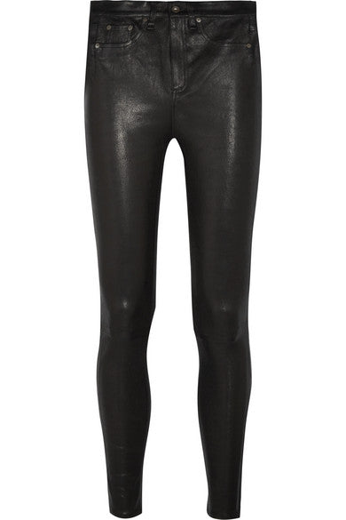 high rise leather pants