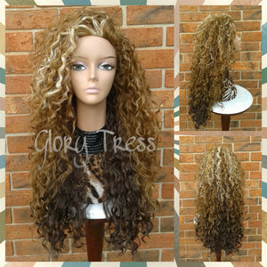 blonde wig curly long