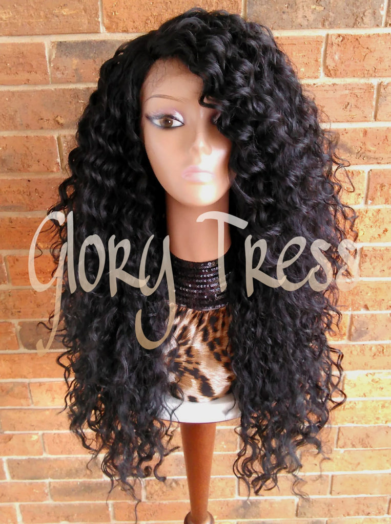 big black curly wig