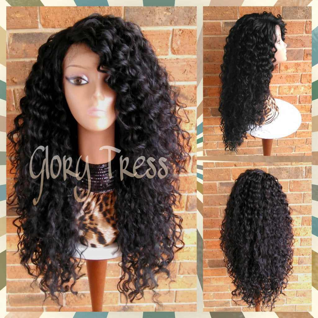 big black curly wig