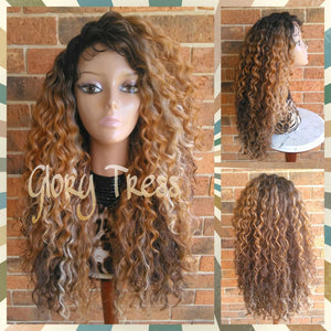 ombre curly wig