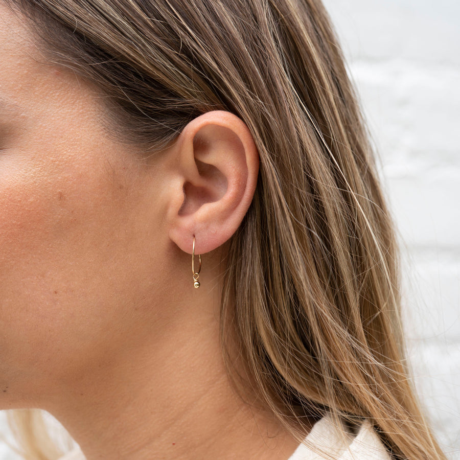 Gold Dainty Beaded Hoop Earrings – RG