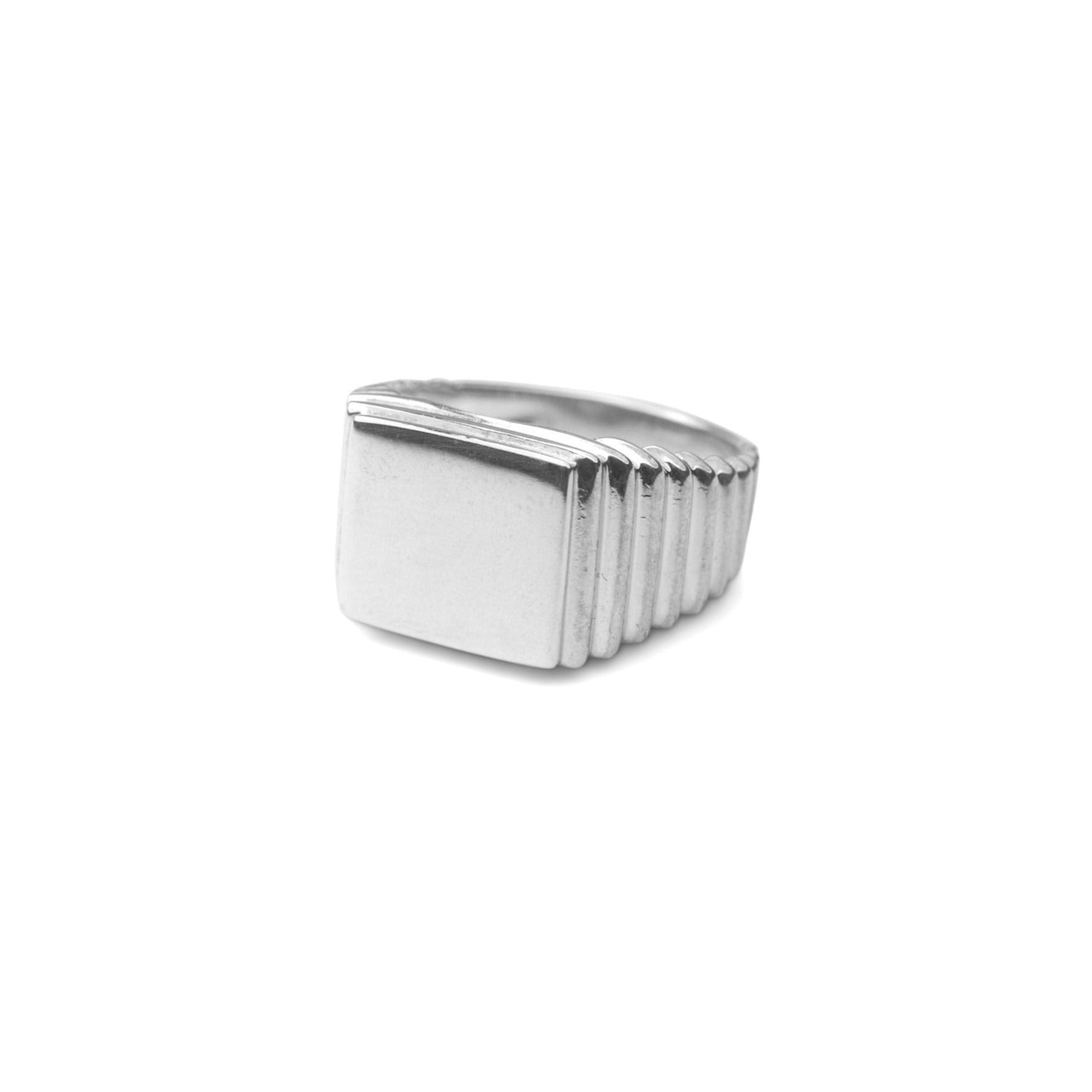 Image of Silver Pyramid Signet Ring