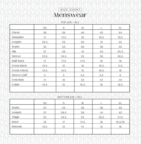 Size Chart ( Men )