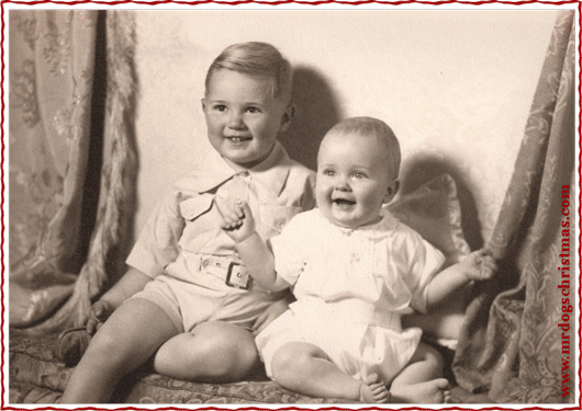 Henry’s grandpa, wee Jim Luther (right) with his big brother, Jack. This must have been taken right around his very first Christmas.