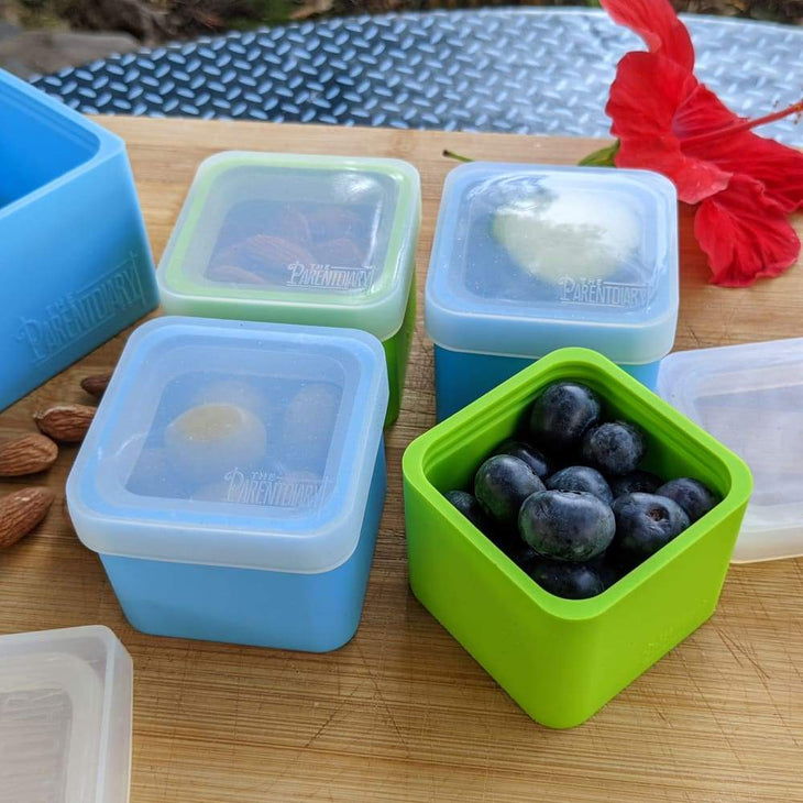 4 Silicone Mini Cubes Food Container Set - Kitchen