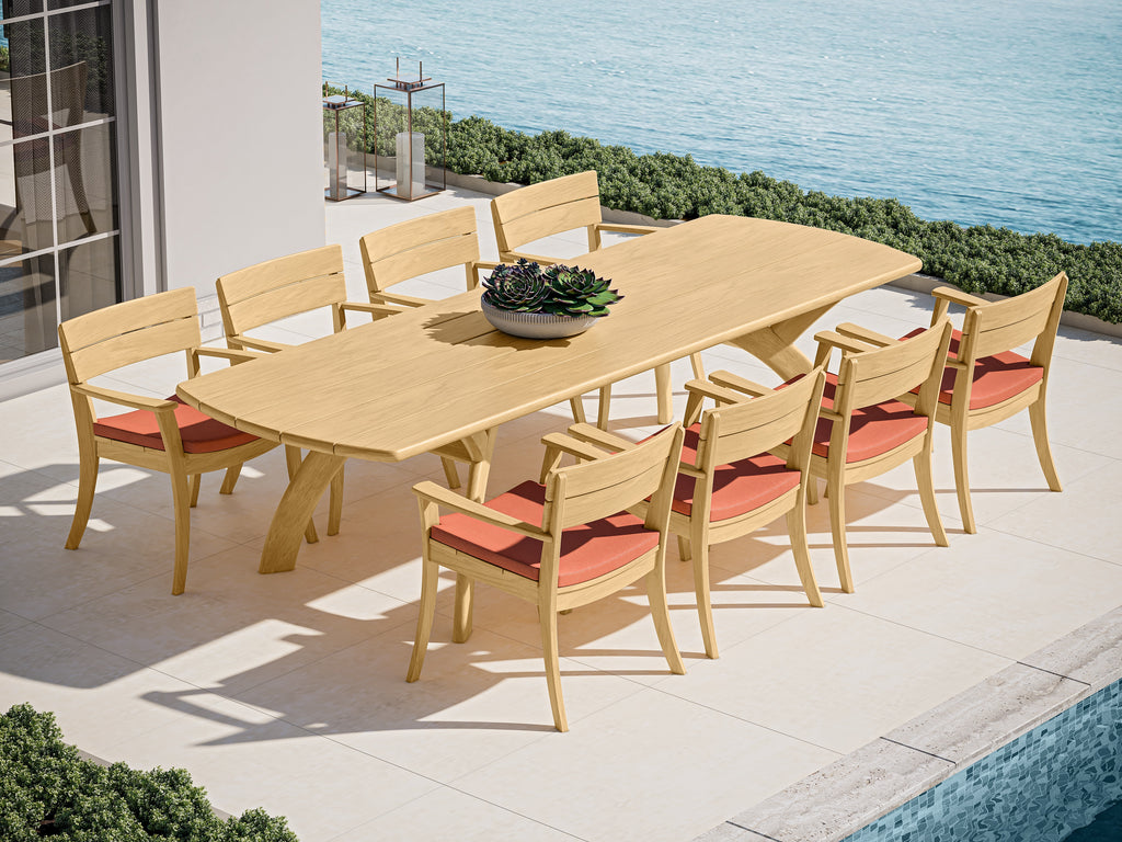 jensen outdoor wood furniture sorrento rectangular dining table casa design boston
