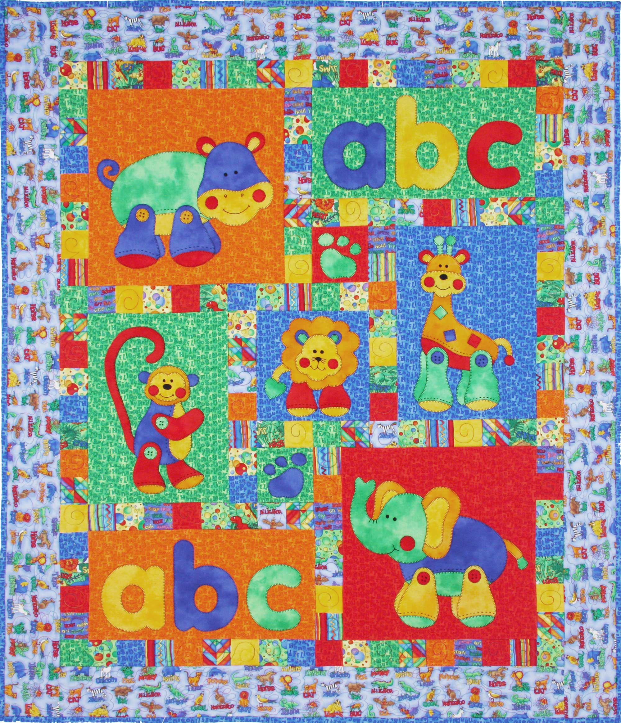 Alphabet Jungle Pattern Kids Quilts