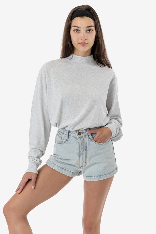 1825GD - T-shirt Los Mockneck Sleeve – Angeles Apparel Oversized Short High
