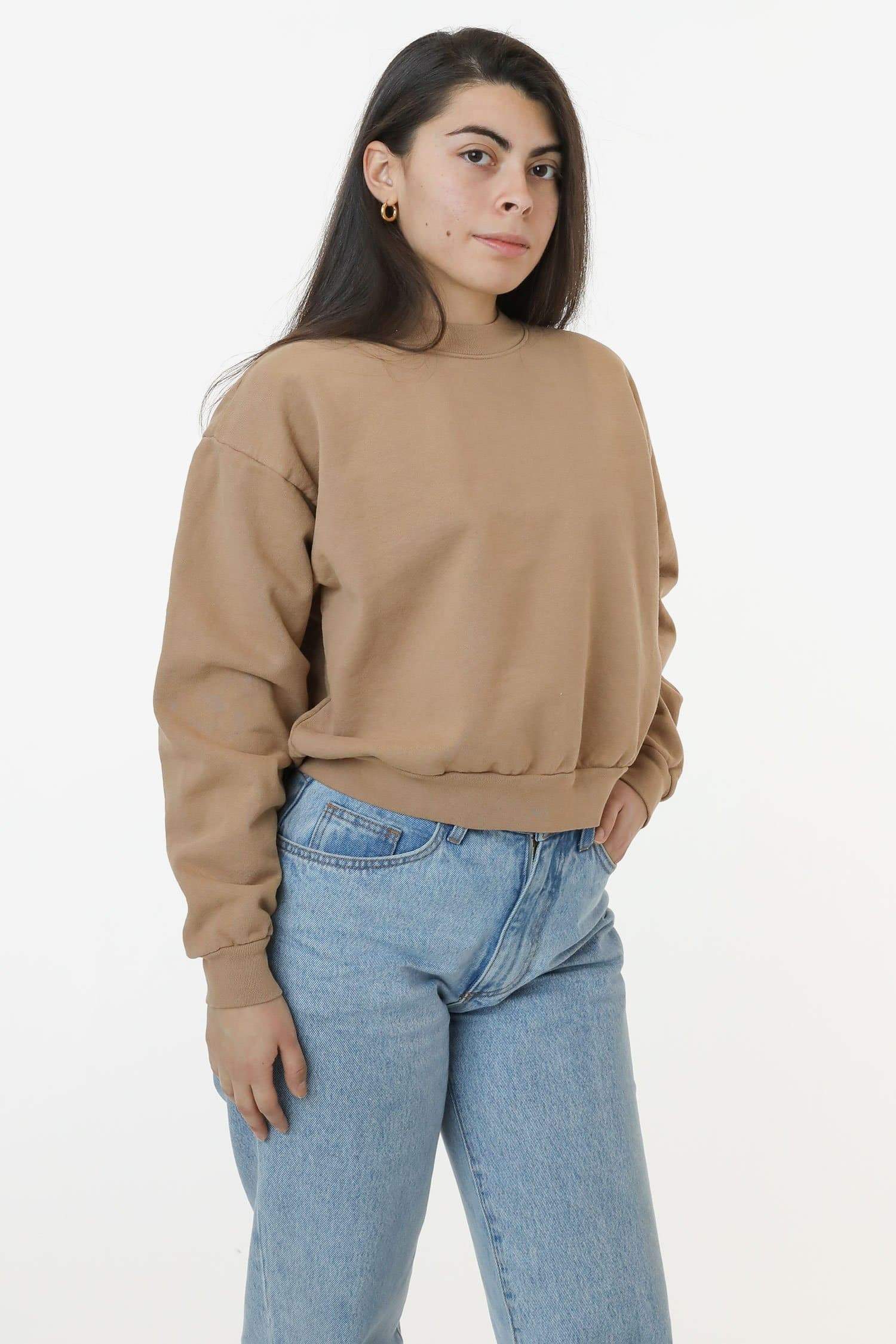HF06 - Heavy Fleece Cropped Mock Neck Pullover (Garment Dye) - Image 17