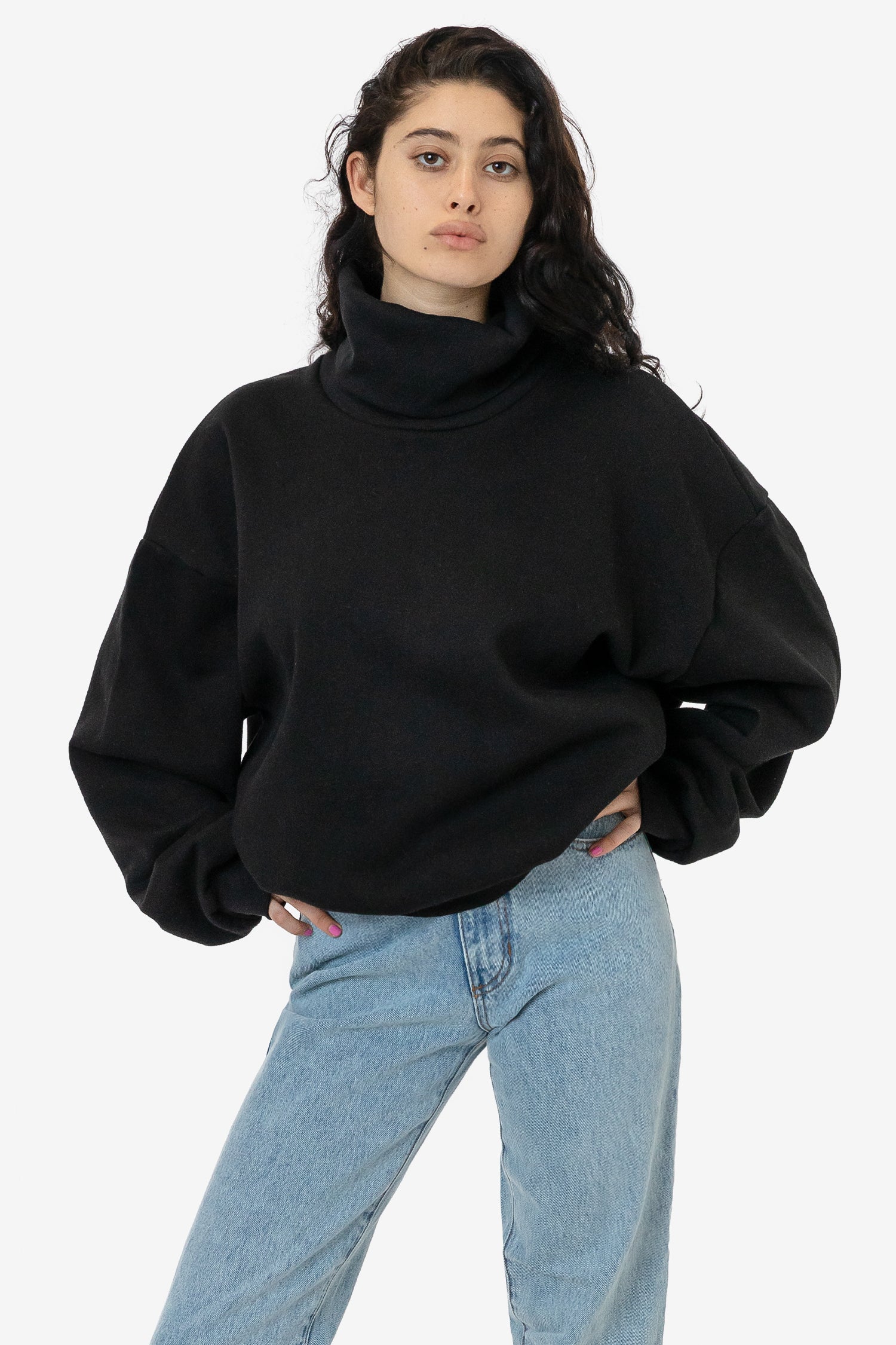 RWHR313 - Wool Turtleneck Sweater with Heavy Cotton Rib