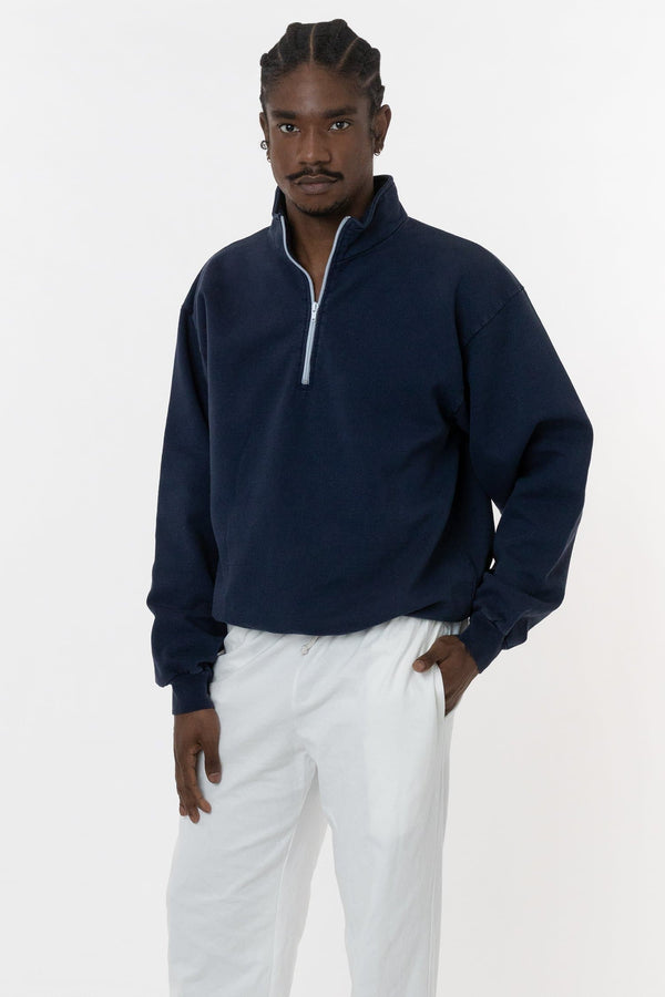 CF408GD - 10 oz. Garment Dye Cotton Fleece Half Zip Pullover