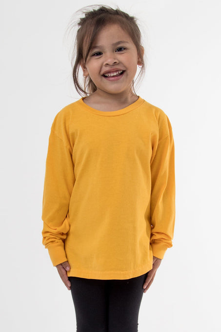 18107GD - Toddler long sleeve garment dye t-shirt – Los Angeles Apparel