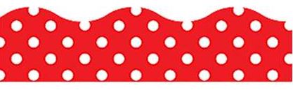 Red And White Polka Dot Magnetic Scalloped Border