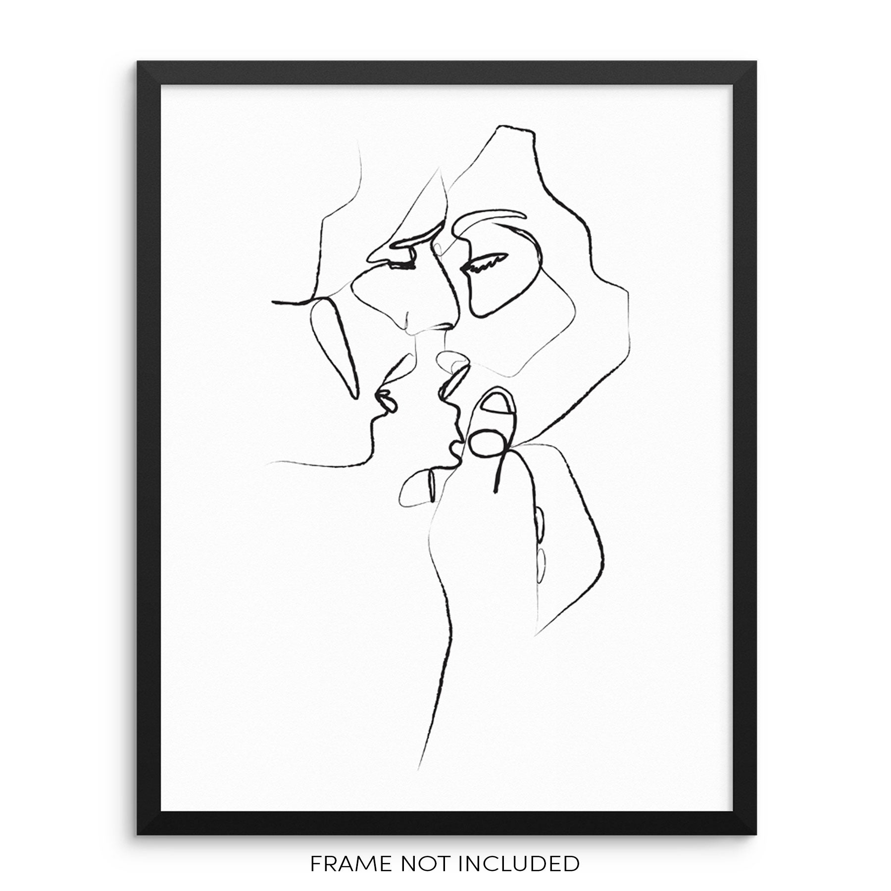 Sincerely, Not | Abstract Line Drawing Faces Wall Decor ...