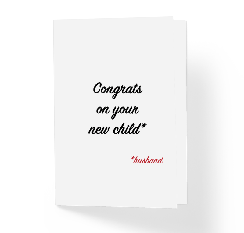 Sincerely Not Funny Wedding Card Congrats On Your New Child Husband